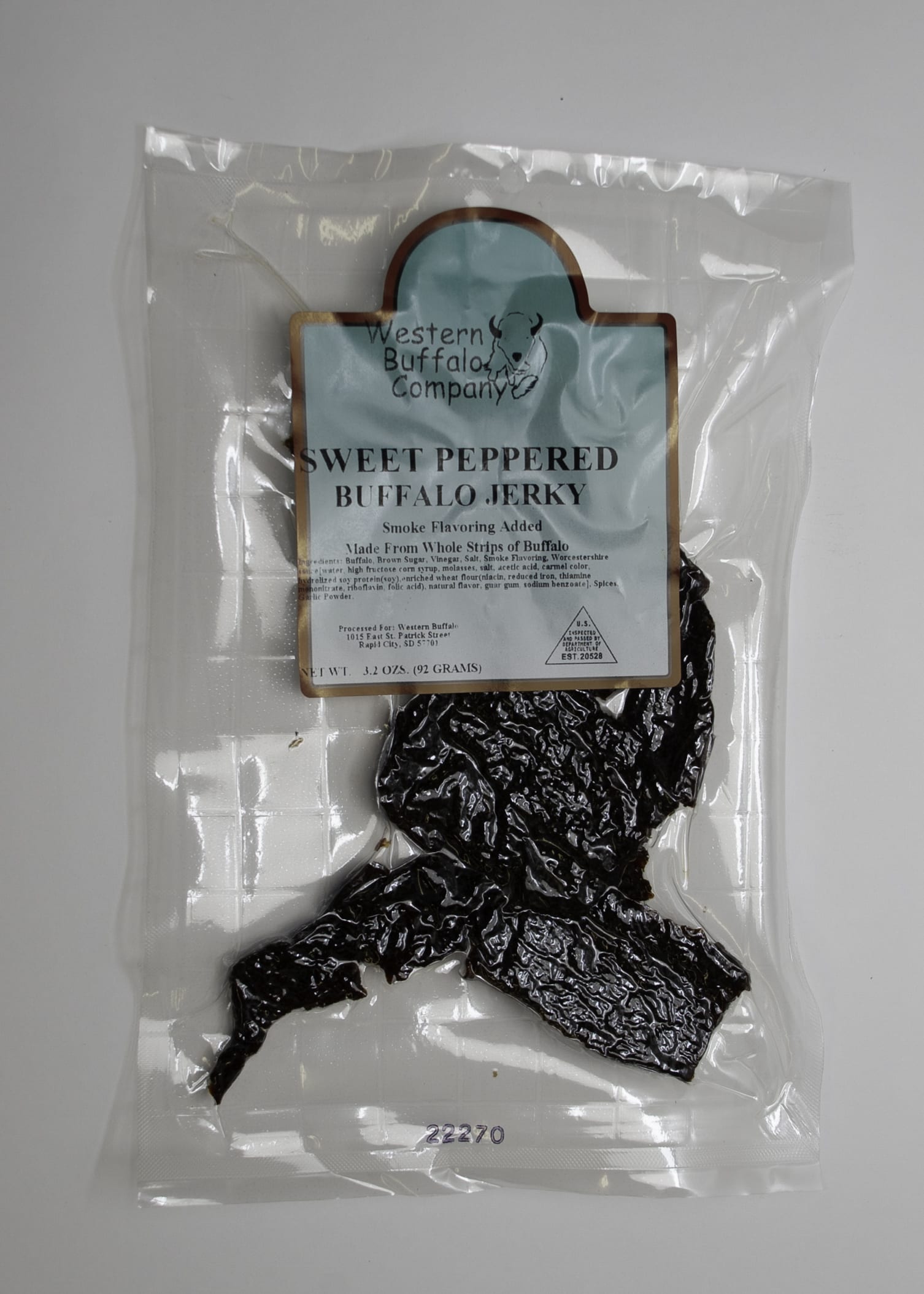 Buffalo Jerky Sweet Peppered South Dakota Popcorn Company
